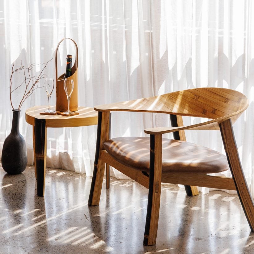 Wooden chair next to a table